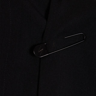 Fall 2001 Yohji Yamamoto Vintage Tuxedo Style Asymmetrical Jacket w Safety Pin Closure in Front Size 3