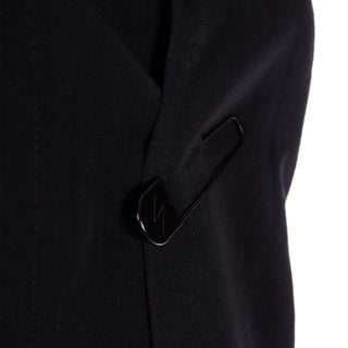 Fall 2001 Yohji Yamamoto Tuxedo Style Asymmetrical Jacket w Safety Pin Closure