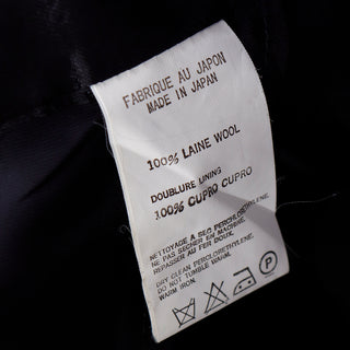 Fall 2001 Yohji Yamamoto Black wool Tuxedo Style Asymmetrical Jacket w Safety Pin Closure