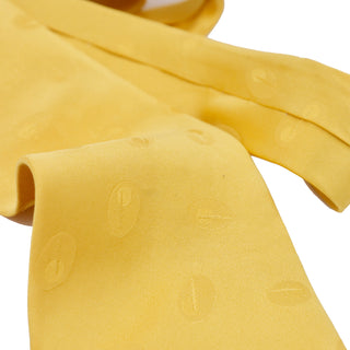 Vintage Yohji Yamamoto Pour Homme Silk Tie Yellow Tonal Oval Mens Necktie