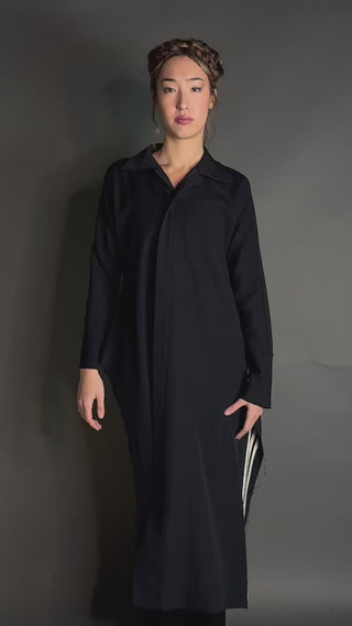 Yohji Yamamoto Fall 2001 Vintage Black Coat with White Stripes