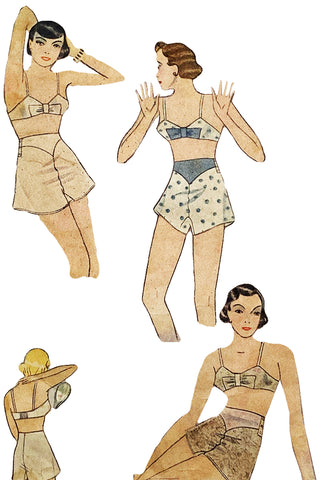 Simplicity 1282 Vintage 1930s Tap Pants Shorts Bralette Sewing pattern