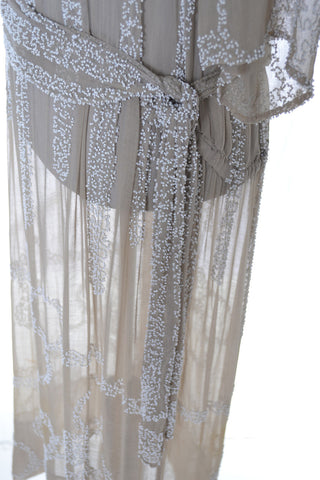 1920's Beaded Vintage Silk Flapper Dress - Dressing Vintage