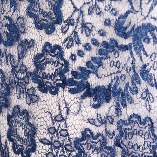 1930s Vintage Blue Floral Lace Dress as is