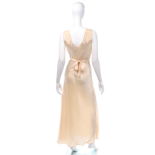 ON HOLD // 1930s Golden Silk Lace Vintage Embroidered Nightgown