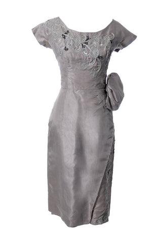 1940's Pale Purple Beaded Vintage Dress with Soutache Trim 6 - Dressing Vintage