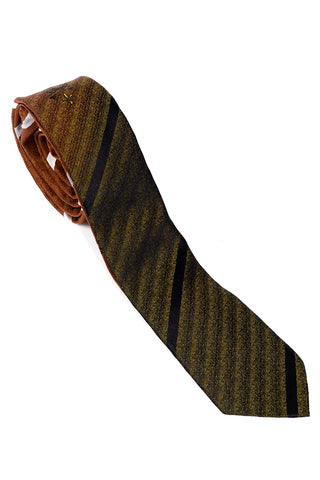 1950s Mathis Bronze & Green Gradient Silk Skinny Men's Necktie