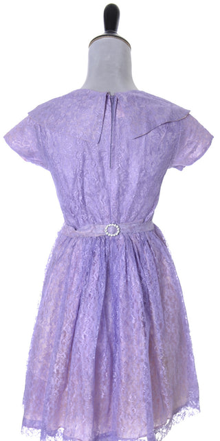 Vintage purple lace girl's party dress jr bridesmaid - Dressing Vintage