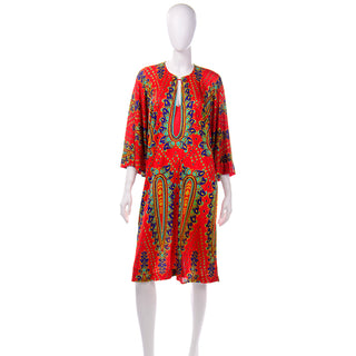 Vintage Gottex Red Paisley Beach Cover Up Dress