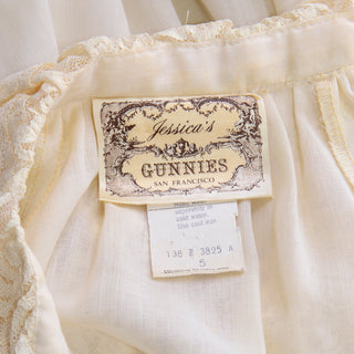Gunnies by Jessica Gunne Sax Romantic Lace Collar Blouse Vintage 70s