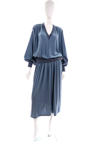1973 Missoni Grecian blue wool vintage dress