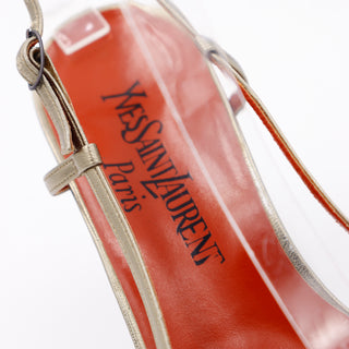 Yves Saint Laurent 1970s Vintage YSL Gold Strappy Heel Sandals Yves Saint Laurent Paris