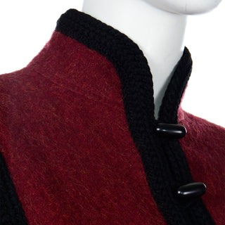 YSL boiled wool vintage 1970s burgundy coat