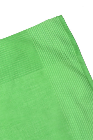 Solid Green Vintage Cotton Scarf w/ Tonal Trim