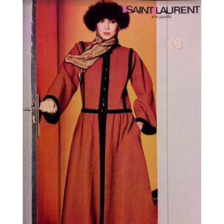1976 YSL Rive Gauche Print Advertisement Russian Wool Coat