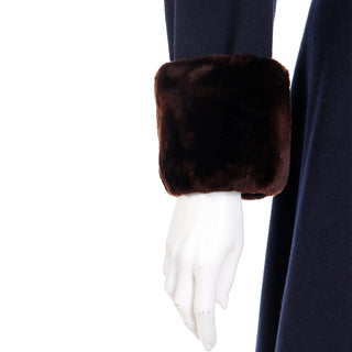 1976 Yves Saint Laurent Haute Couture Cossack Coat w Sheared Mink Fur Trim 