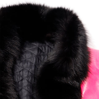 Yves Saint Laurent Vintage Couture Leather Coat with Fur Trim