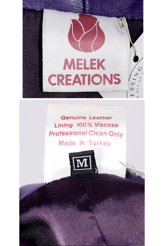 Melek Creations purple leather jacket medium 1980's