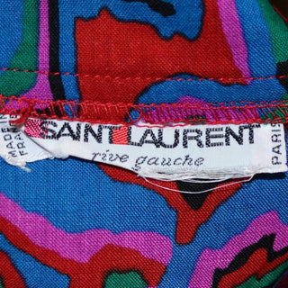 1970s YSL label of an abstract print blouse 