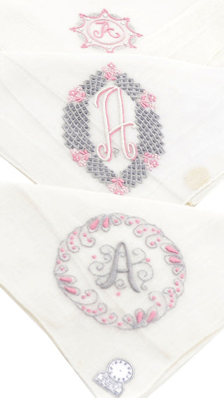 3 Vintage NEW A Monogrammed Handkerchiefs Madeira Portugal - Dressing Vintage