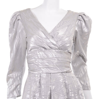 1980s AJ Bari vintage silver dress 80s