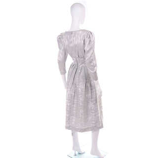 AJ Bari vintage silver dress 1980s