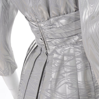 80s Evening dress AJ Bari vintage silver dress