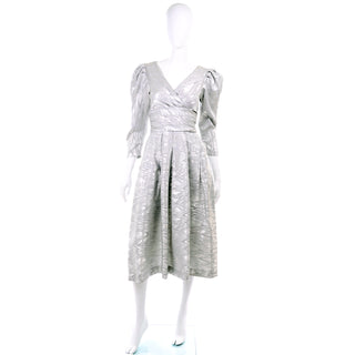 1980s AJ Bari vintage silver dress