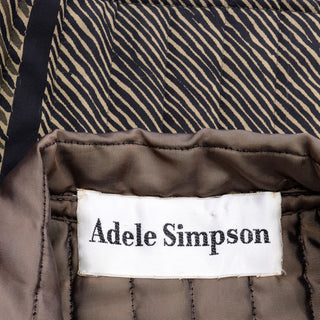 Abstract Print Adele Simpson Vintage 1980s 2 Piece Jacket & Top Set Burgundy & Green