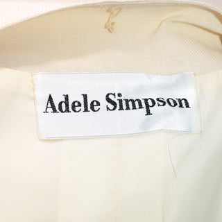 1970s Adele Simpson Cream Linen Long Coat