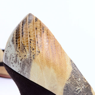 2005 Alaia Shoes Snakeskin Slingback Heels with Original Box & Bags sz 5.5