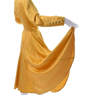 Full skirt mustard marigold vintage 1980's dress by Alaia 