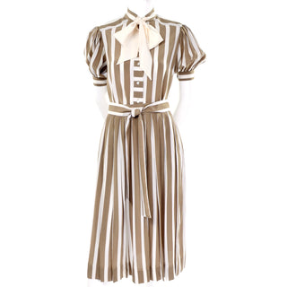 Vintage Albert Nipon Striped Silk Dress