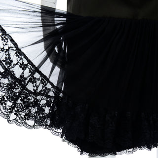 Philosophy Alberta Ferretti Black Silk Strapless Evening Dress with wide lace