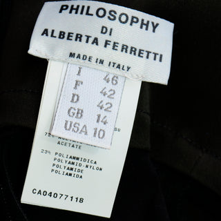 Philosophy Alberta Ferretti Black Silk Strapless Evening Dress size 10