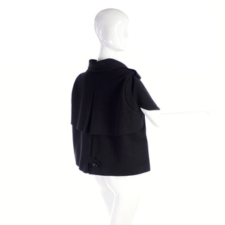 Alexander McQueen black short sleeve jacket cape