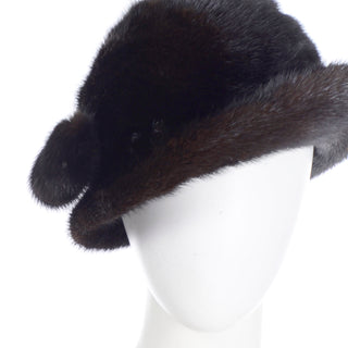 1970s Andre Montreal Canada Vintage Mink Hat with Pom Poms
