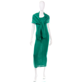 size small Angelo Tarlazzi vintage green stretch knit dress