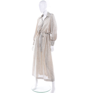 One Size Anne Klein Silver Lurex Sparkle Vintage Dress