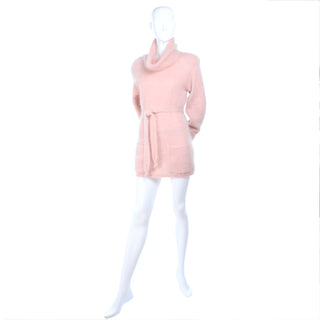 Pink Cowl Neck Sweater with Shoulder Pads