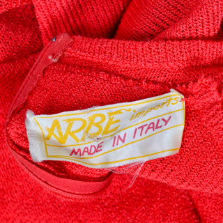 1970s Arbe Vintage Dress Maxi in Red Orange Knit - Dressing Vintage