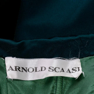 Arnold Scaasi Strapless Green Evening Gown W/ Velvet Panel Trumpet Skirt