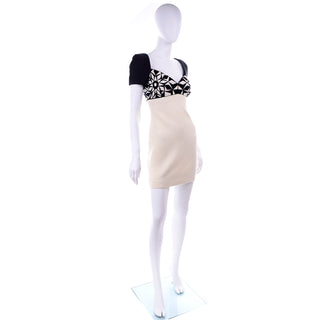A/H 91 Versace Couture dress cream and black print