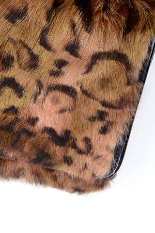 Be & D leopard Rabbit Fur Handbag two toned