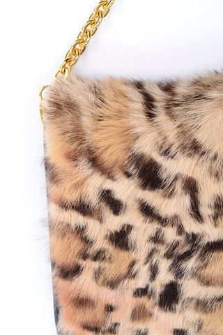Be & D leopard Rabbit Fur Handbag chain strap