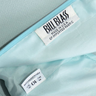 1970s Bill Blass Vintage Pristine Blue Wool Crepe Designer Dress Made in USA