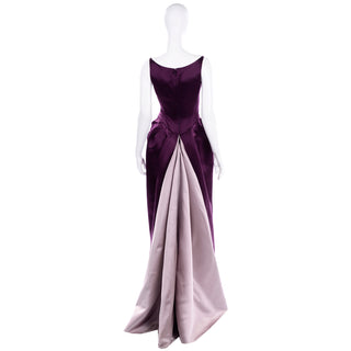Bill Blass Vintage purple evening dress with long train