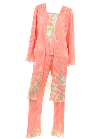 Bill Tice Vintage Deadstock Peach 3 pc Loungewear Pajama Set W Original Tag