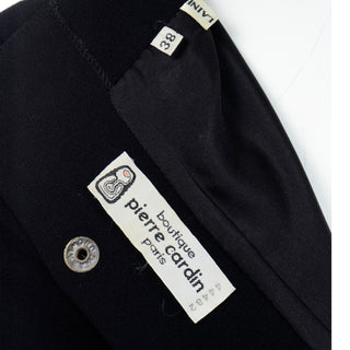 Vintage Pierre Cardin Paris Numbered Black Dress w Button Detail