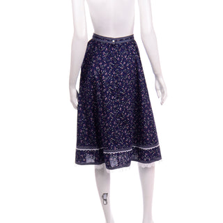 Vintage 1970s Gunne Sax Floral Cotton Lace Prairie Cottage Core Skirt by Jessica